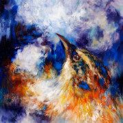 Grace Lin_Oil Painting_bird_sky-traveler
