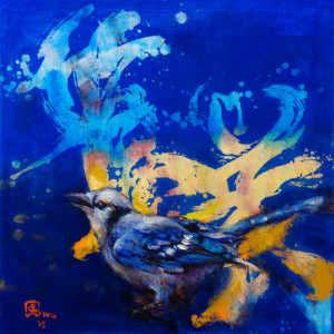 James Wu-Bird-painting-Bluejay-Beauty