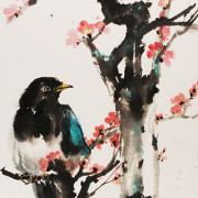 James Wu_Chinese Painting_bird_magpie