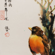 James Wu_Chinese Painting_bird_robin